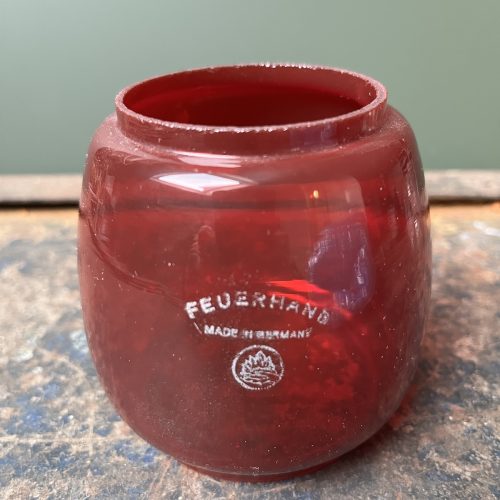 Feuerhand -rood glas-logo-375 Feuerhand 375 rood glas met logo