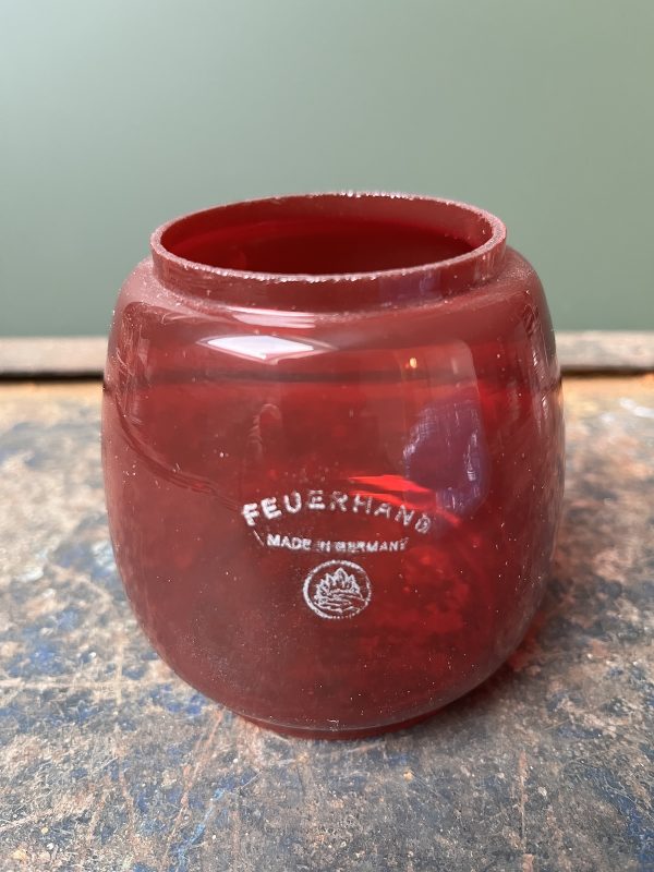 Feuerhand -rood glas-logo-375 Feuerhand 375 rood glas met logo